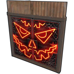 Neon Pumpkin Metal Double Door
