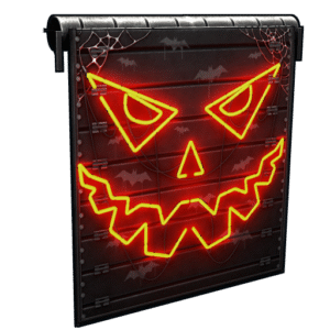 Neon Pumpkin Garage Door