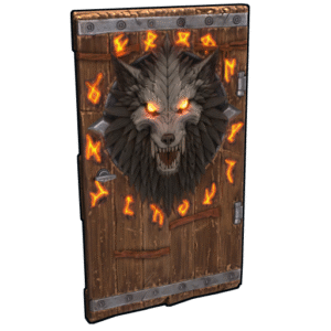 Wolf Warrior Wooden Door