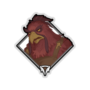 Holo Crownfall Sticker - Pecking Post Goon