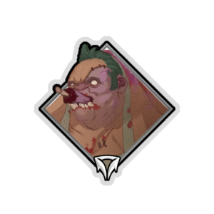 Gold Crownfall Sticker - Pudge (Eating)